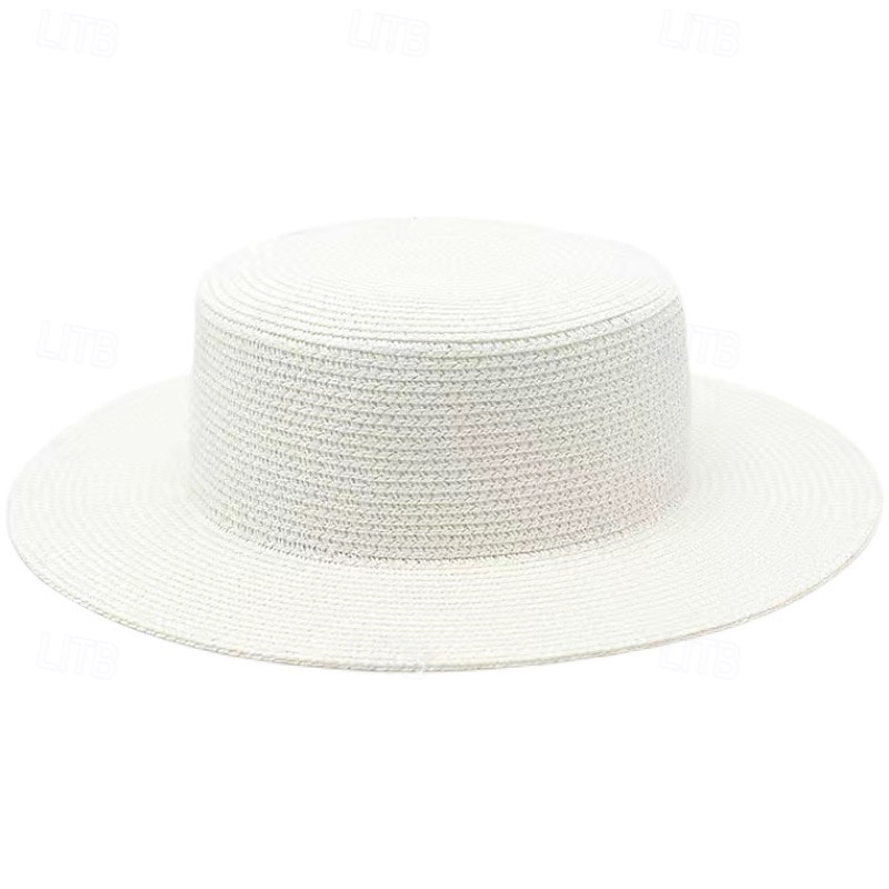 Cappelli Poliestere Cappello di paglia Matrimonio Ferie Tè Corsa di Cavalli Cocktail Vintage Protezione Solare Con Giunzione Copricapo Copricapo del 2026 a $17.49 –P2