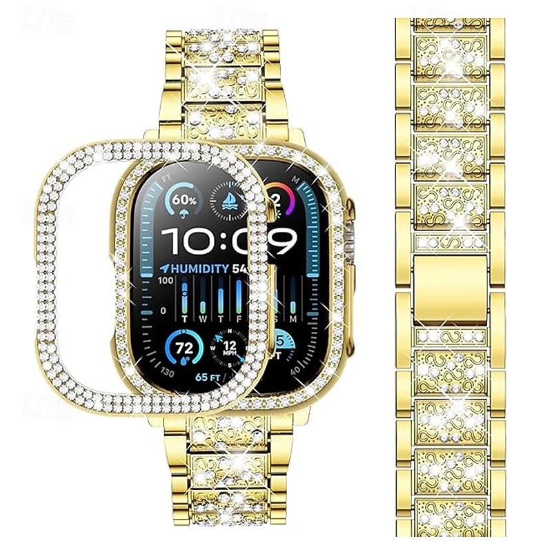Sport Band Modern Buckle Jewelry Bracelet Compatible with Apple Watch band 38mm 40mm 41mm 42mm 44mm 45mm 49mm Women Glitter Bling Diamond Stainless Steel Strap Replacement Wristband for iwatch Ultra 2026 - $22.99 –P2