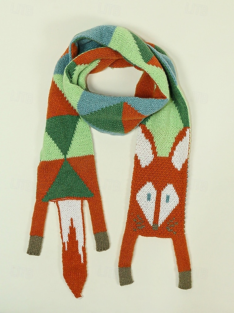 Écharpe en tricot de renard pour femme, cache-cou d'hiver en forme d'animal mignon, châle de dessin animé doux et coloré pour vêtements décontractés, cadeaux d'extérieur et de vacances de 2026 ? $11.99 –P5