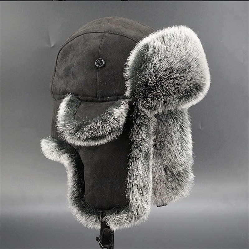 Hombre Sombrero de Cazador Sombrero Ushanka Sombrero de aviador Gorro con orejeras Sombreros de invierno Negro Color Camello Piel Artificial Estilo retro Acogedor Ropa Cotidiana Noche Color 2026 - $29.99 –P3