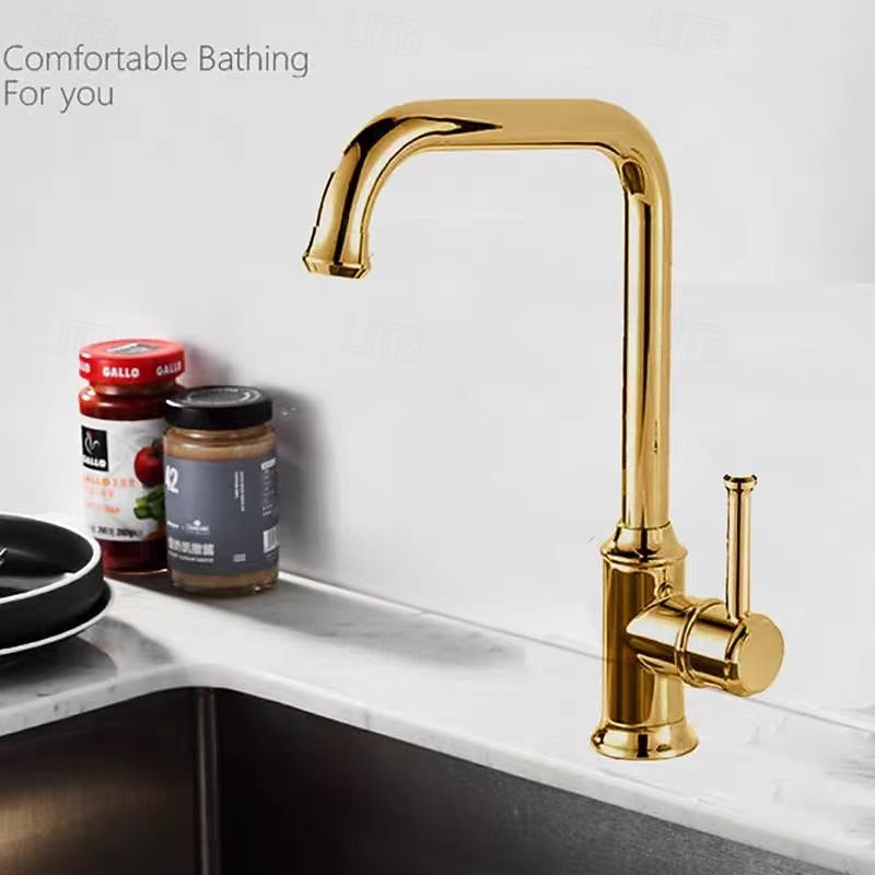 2026年 水栓 - シングルハンドルつの穴 電気メッキ プルアウト / プルダウン センターセット レトリ／ヴィンテージ Kitchen Taps  コレクション – $153.99 –P11