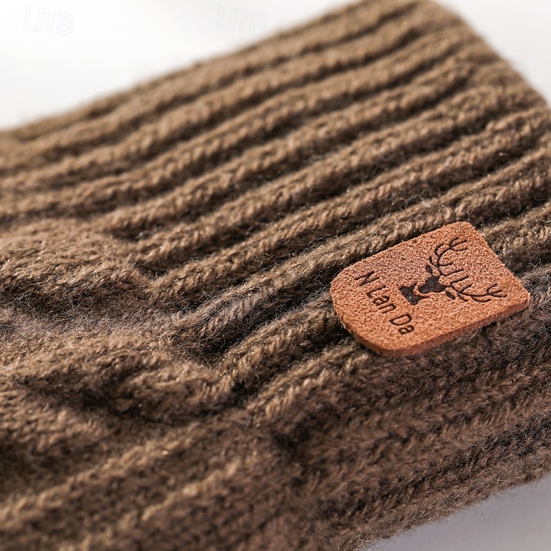 Муж. 1 пара С пальцами Зимние Вязаные перчатки Перчатки без пальцев Мода Современное Перчатки Сохраняет тепло Вязанная Флис Полотняное плетение Осень Черный Темно синий Кофейный Серый 2025 - $6.49 –P7