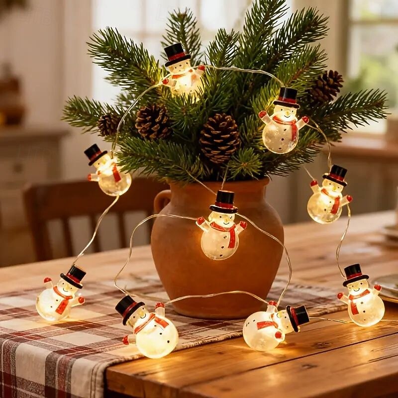 Joycome Luces Ventana Navidad 3 Piezas 55 LED Luce Árbol De Navidad A Pilas, Colgando Luces Árbol Navideña Con Temporizador, Impermeable Luce Navideñas Para Ventana Interior Exterior - Multicolor