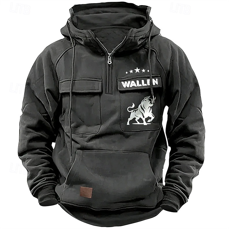 Per uomo Felpa con cappuccio Felpa con cappuccio e zip corta Nero Rosa Vino Blu Verde Con Cappuccio Bandiera Nazionale Coulisse Tasca Sport & Outdoor Quotidiano Ferie Streetwear Essenziale Casual del 2026 a $42.99 –P2