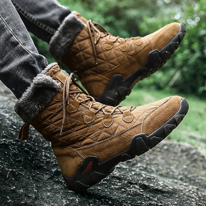 Tan Suede Men's Winter Boots with Fur Lining – Warm and Durable Footwear for Snowy Adventures and Outdoor Holiday Activities 2026 - $64.99 –P16