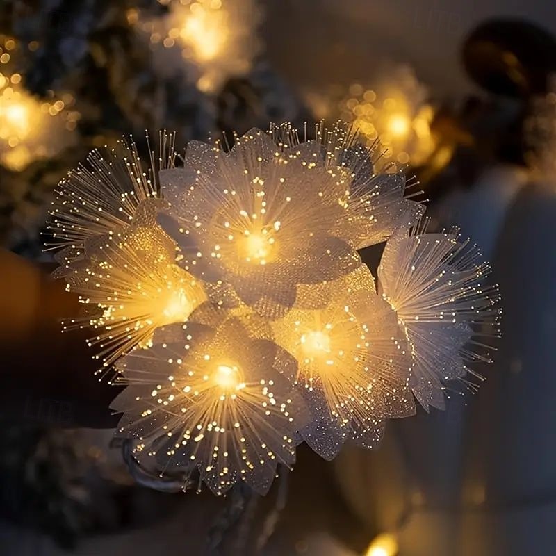 Guirlandes lumineuses à fibres optiques avec lumières étoilées 3m 20LEDs Décoration de mariage Fête Lumières féeriques pour Chambre Balcon Jardin Décoration d'Arbre de 2026 ? $16.49 –P2