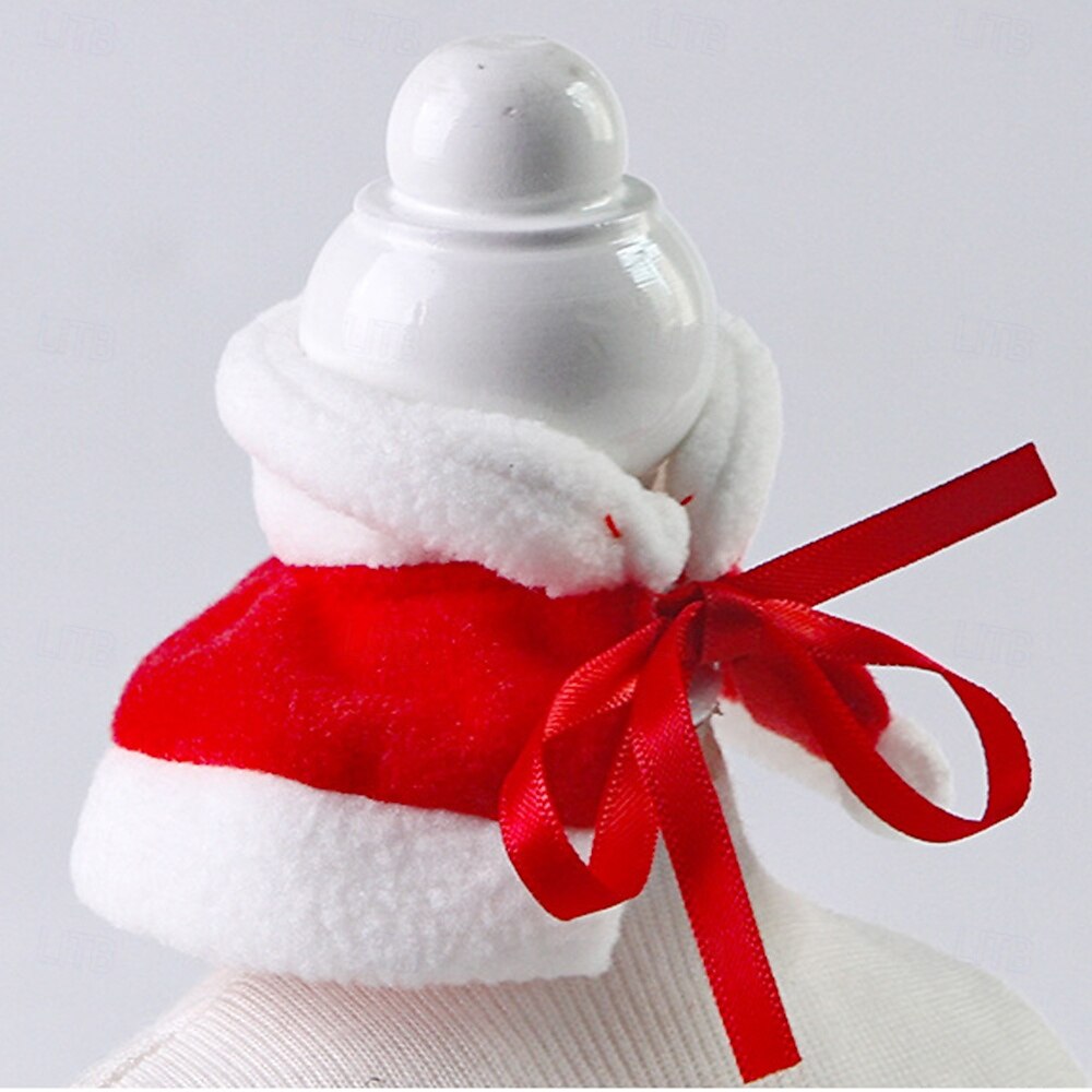 Lindo conjunto navideño para mini mascotas: capa blanca con ribete de piel y mangas a cuadros. &Accesorio de estrella para hámsteres &animales pequeños 2025 - $12.49 –P7