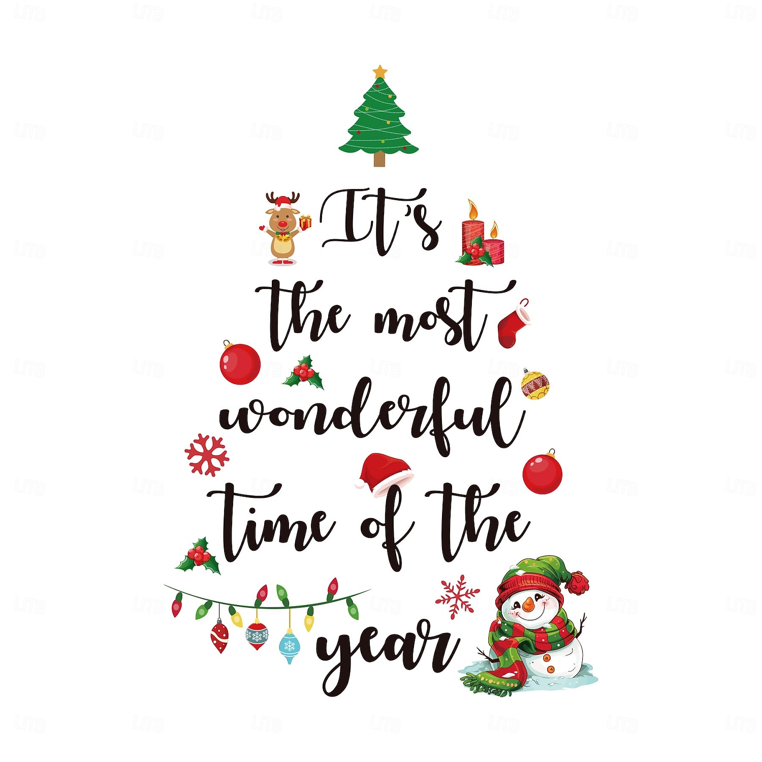 Vánoční samolepka na zeď, zimní vánoční stromeček, jedle a dárkový design, odnímatelná samolepka na zeď, slavnostní prázdninové pozadí, dekorace do obývacího pokoje, ložnice, kanceláře, párty, bytové 2026 - $6.49 –P3