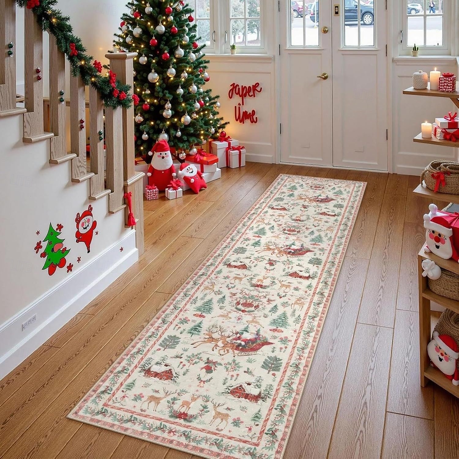 Christmas Area Rug For Hallway Kitchen Bedroom Living Room Decoration Crystal Velvet Soft Non-Slip Washable Carpet Easy Clean Floor Mat Holiday Home Decor 2026 - $13.49 –P5