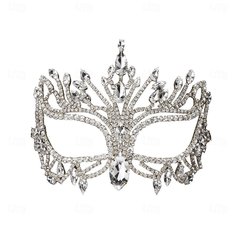 Женская маскарадная маска с кристаллами и стразами, роскошная золотая маска для лица с драгоценными камнями для женщин, элегантный аксессуар для костюма для балов-маскарадов и вечеринок 2026 - $24.99 –P5