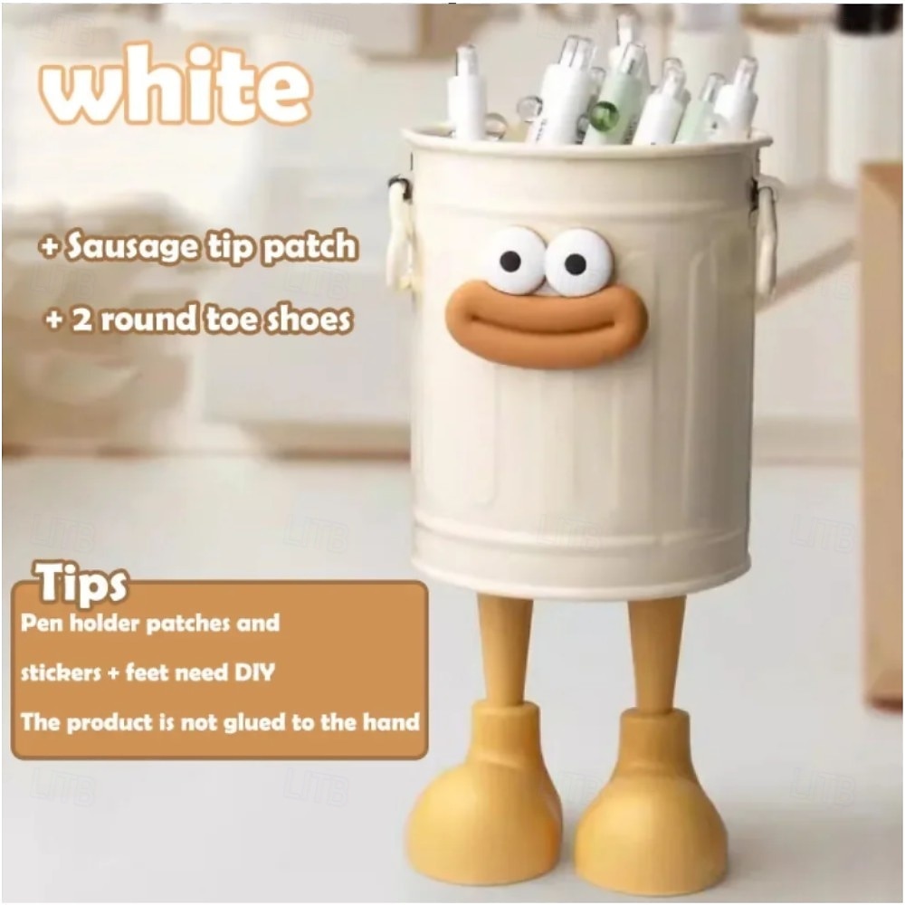 tegneseriepennholder enkel oppbevaringsholder for kontor oppbevaring skrivebord oppbevaring hjemmestudie oppbevaring (tilfeldige bokstavklistremerker) tegneseriepersonlighet pennholder stor kapasitet 2026 - $9.99 –P5