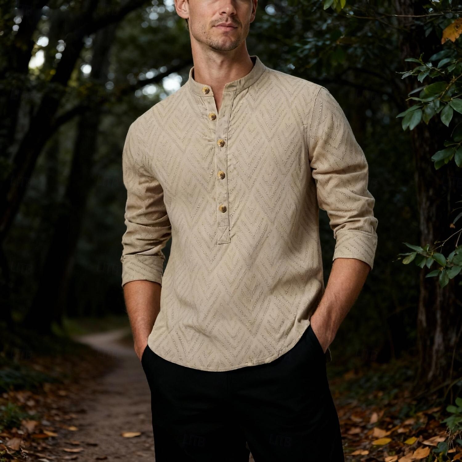 Rétro Vintage Médiéval Renaissance Chemise Pirate Viking Bouton vers le bas Broderie Déguisement Homme Viking Carnaval Vacances Décontracté Quotidien LARP Adulte Chemise Printemps & Été de 2025 ? $41.99 –P1