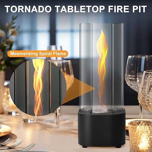 موقد نار خارجي من abletop مع طاولة زجاجية وجهاز تحكم عن بعد للتخييم 16*16*36 سم 2026 - $69.99 –P4