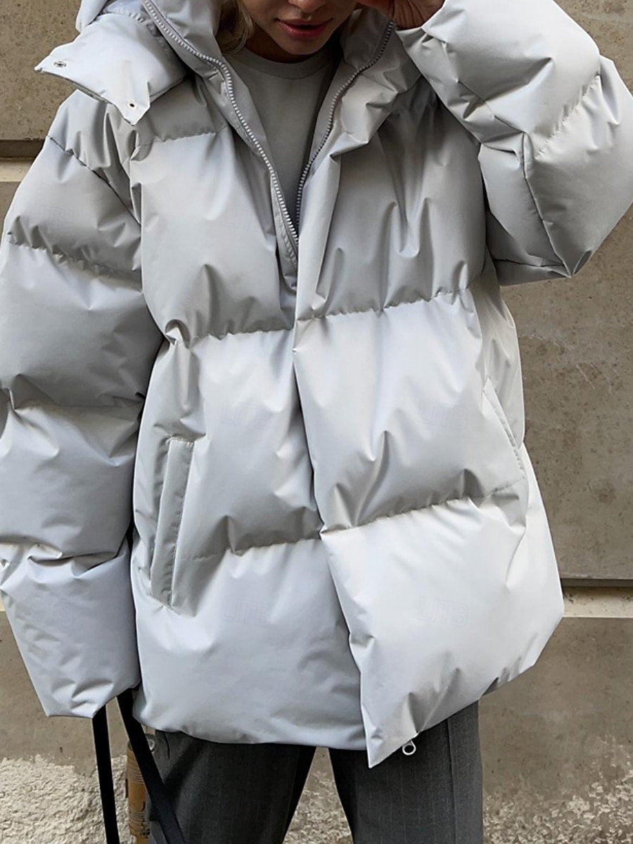 Dam Anorak Bekväm Andningsfunktion Dragkedja Ficka Ledigt Slät Semester Gata Ledigt Dagliga kläder Enkelknäppt Normal Huva Normal Långärmad Ytterkläder Svart Vin Brun Vår Höst 2025 - $109.99 –P2