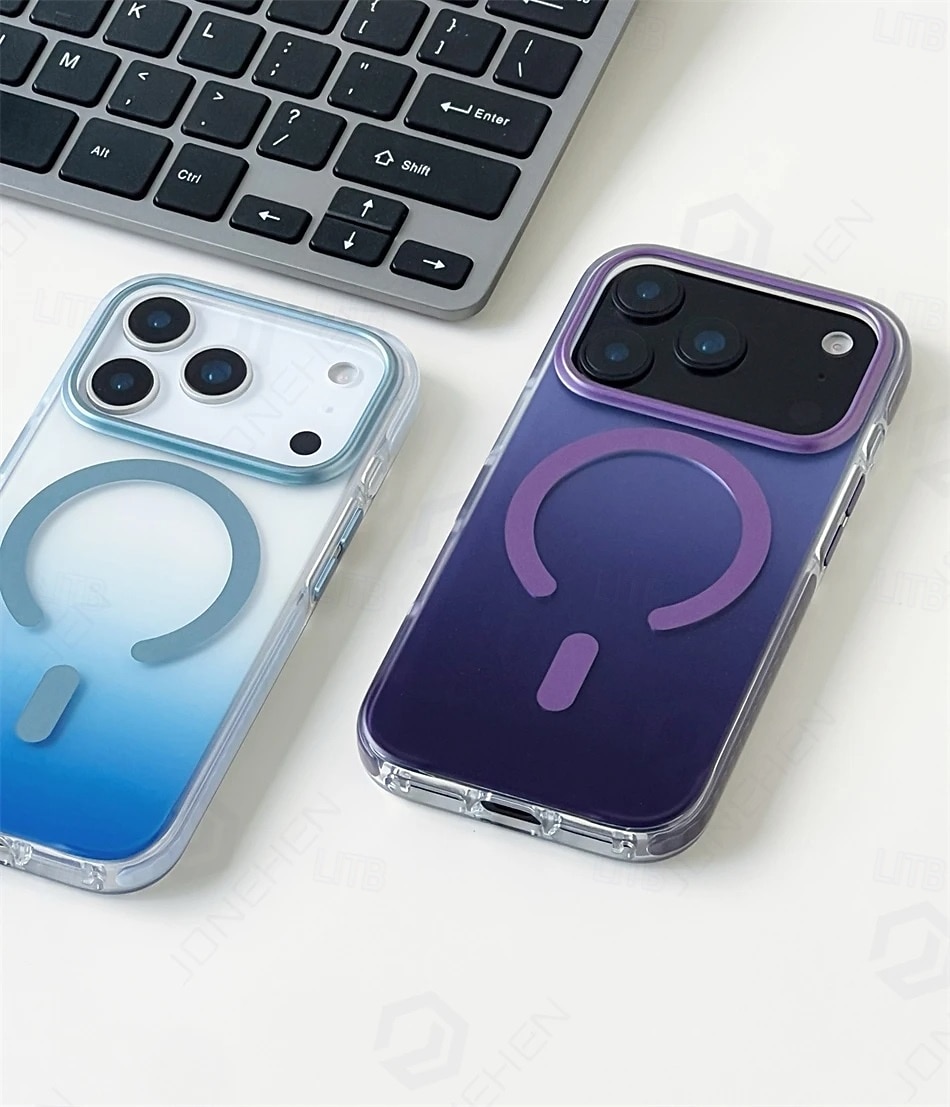 Luksuriøst gradient, eksklusivt matt, klart, sterkt magnetisk, støtsikkert deksel til iPhone 17 Air, 16, 15, 14 Pro Max, 17P, for MagSafe-ladedeksel 2025 - $16.99 –P3