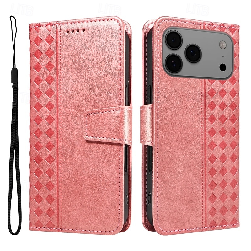 telefone Capinha Para iPhone 17 Pro Max 17 Air 16 15 14 Pro Max Plus 16e 13 Pro Max Mini Capa para Cartão Wallet Proteção de corpo inteiro com cordão Antichoque Retro Couro PU de 2025 por $11.99 –P12