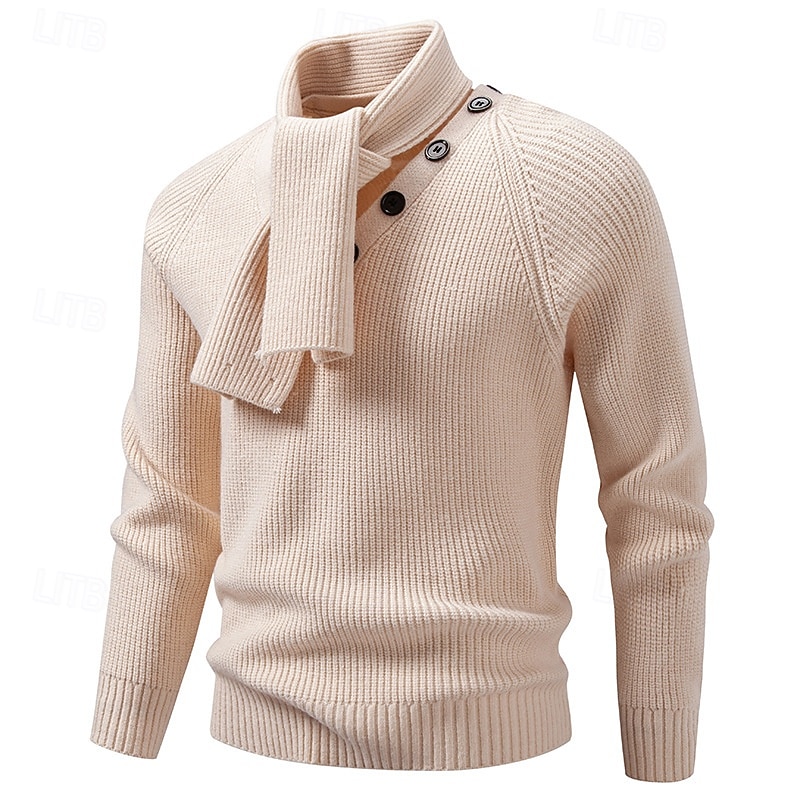 Homens Suéter Pulôver suéter Estriado Tricotar Tops regulares Conversível Tricotado Tecido Xaile Roupa de Malha Moderna Casual Roupa Diária Roupa Outono Inverno Preto Branco M L XL de 2026 por $39.99 –P2