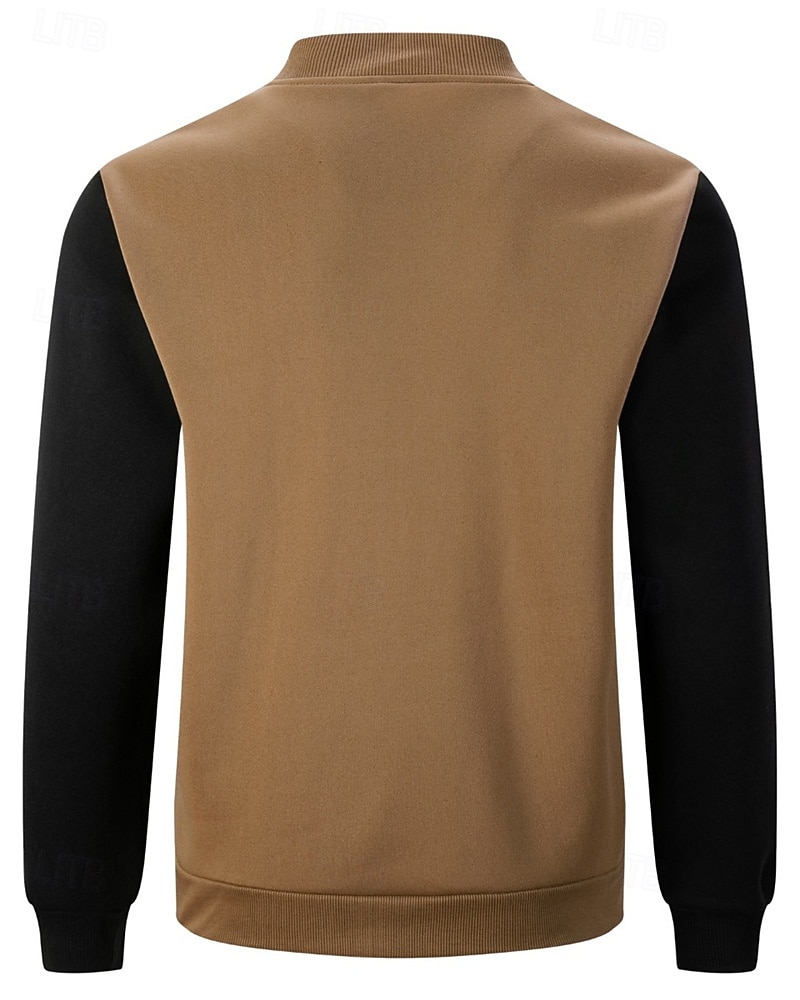 Муж. Легкая куртка Повседневная куртка Повседневные на открытом воздухе Карман Весна Осень Контрастных цветов Уличный стиль Стиль Воротник-стойка Обычная 2026 - $24.99 –P2