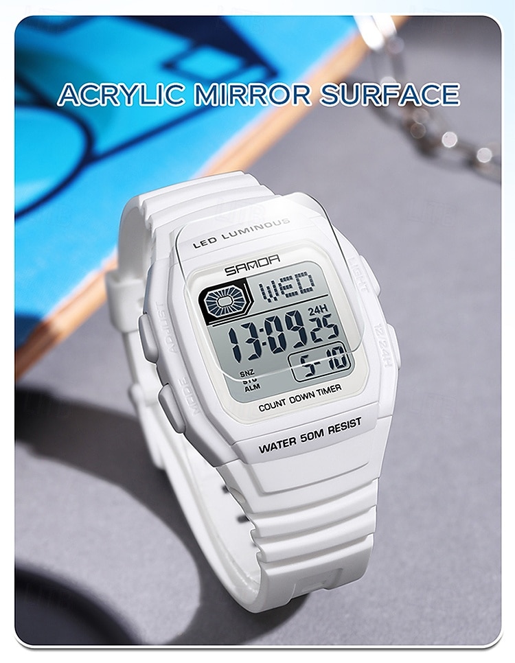 SANDA Gift for Women Men Digital Watch Large Dial Outdoor Sports Casual Luminous Calendar Date Waterproof Silicone Watch 2026 - $29.99 –P14