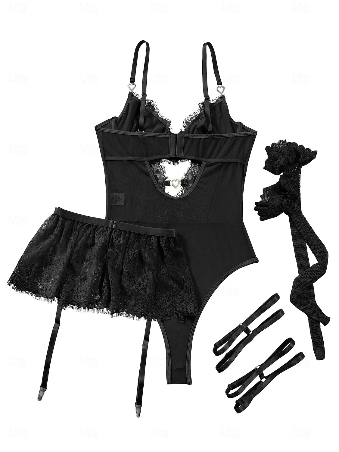 Set Babydoll Lingerie Teddy Bodysuit Collant a Rete con Accessori Donne Lingerie in Rete e Pizzo Elegante Indumento Notturno Adulti Casa Vestire Regalo di San Valentino per Lei del 2026 a $25.99 –P13