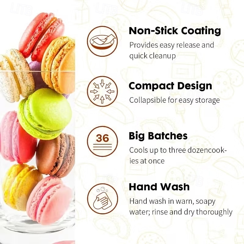 מדף קירור מתקפל משודרג בן 3/4 קומות עם עיצוב מתכוונן של 3 מצבים, ניתן לערום, צלייה, בישול וייבוש, מדף קירור תיל לאפייה, עוגיות, עוגה, צלייה וצלייה על האש 2026 - $42.99 –P12