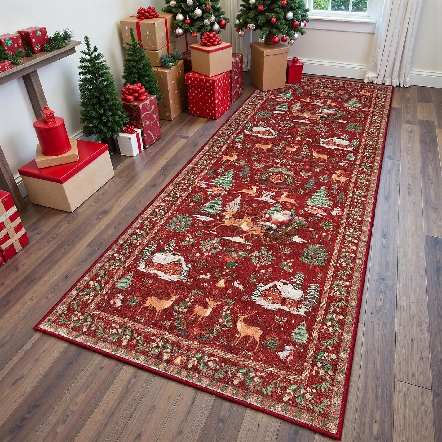 Christmas Area Rug For Hallway Kitchen Bedroom Living Room Decoration Crystal Velvet Soft Non-Slip Washable Carpet Easy Clean Floor Mat Holiday Home Decor 2026 - $13.49 –P1