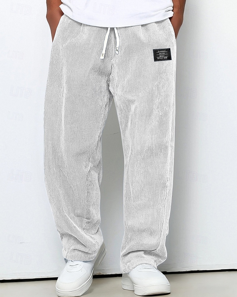 Férfi Melegítőnadrágok Nadrág Kordbársony Nadrág Zsinór Zseb Rugalmas derék Sima Mokaszinok Szabadtéri sport Napi Divat Alkalmi Medence Sötétbarna Mikroelasztikus 2026 - $26.99 –P1