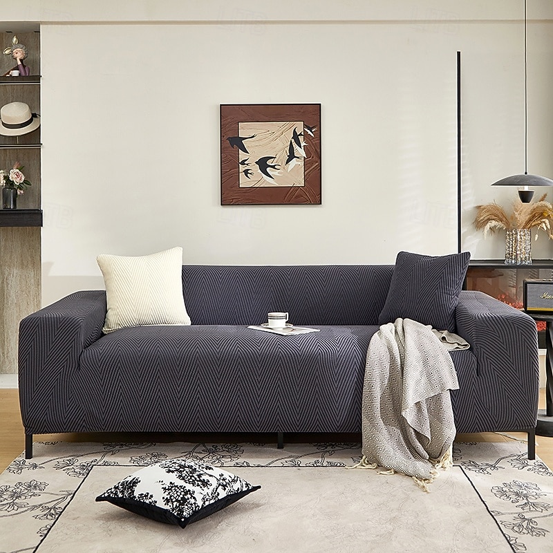 rugalmas jacquard szövet kanapéhuzat, stretch kanapéhuzat, szekcionált L alakú kanapéhuzat, sarokhuzat nappaliba, 1/2/3/4 üléses 2026 - $43.99 –P13