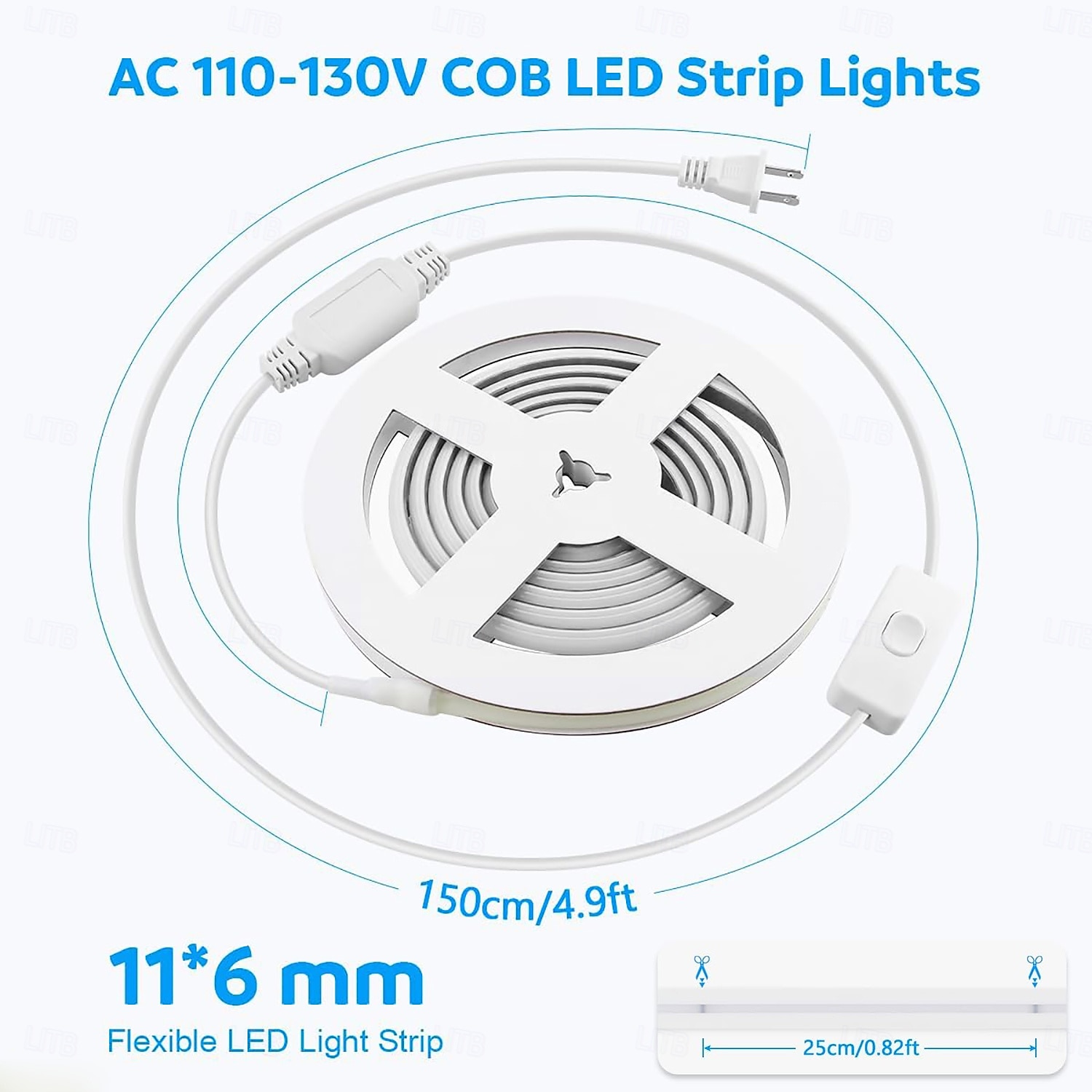 6.5-164 FT COB Outdoor LED Strip Lights Waterproof AC110V High Voltage COB LED Rope Light Switch with Plug High Density Outside IP65 Flexible Tape Light 2026 - $21.99 –P4