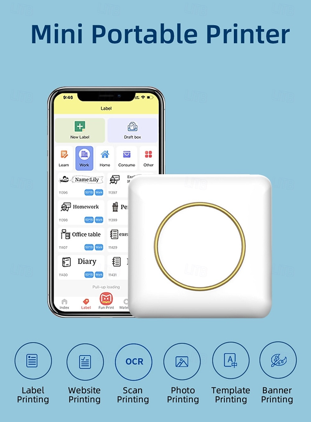 2025 NEW Sticker Printer C20 Fun Print Pod Mini Bluetooth Portable Sticker Maker with Rolls Paper Print Pods Mini Printer 2025 - $25.99 –P1