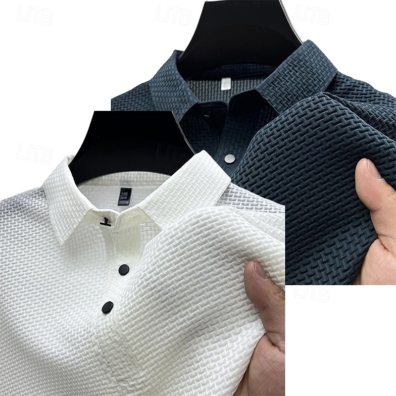 2PCS Men's Polo Shirts Golf Shirt Casual Holiday Classic Short Sleeve Fashion Basic Plain 2 Piece Multi-pack Summer All Seasons Regular Fit 2025 - $36.99 –P2