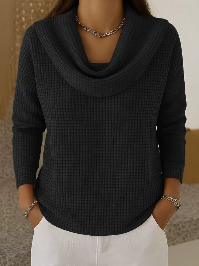 Damen Hemd Vintage Tropisch Stilvoll Langarm Wasserfallausschnitt Normale Oberteile Blau Schwarz Gelb Grün Grau Frühling Herbst Winter 2026 - $24.99 –P5