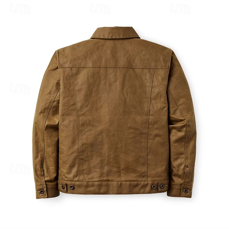 Hombre Chaqueta de camionero Chaqueta tipo cargo Vacaciones Diario Resistencia al desgaste Bolsillo Primavera Otoño Plano Moda Clásico Diseño Regular Marrón Chaquetas 2026 - $64.99 –P6
