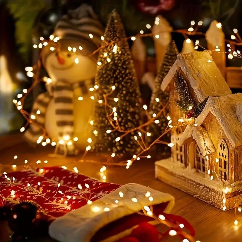 Рождественский дистанционное управление гирлянда светильники 3м 100LEDs 6м 200LEDs огни фейерверка 8 режимов освещения Новый год свадьба праздник сад рождественская елка украшение дома наружное 2025 - $14.99 –P2