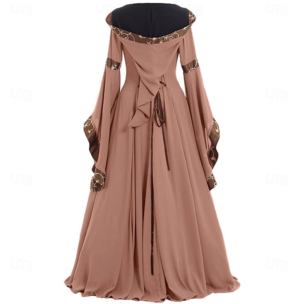 Medieval Renascentista século 18 Comprimento Longo Vestidos Manga Alargamento Viking Outlander Tamanhos Grandes Elfo Côr Sólida Decote Quadrado Fantasia Mulheres Celta Fantasia Baile de Máscaras de 2026 por $61.99 –P3