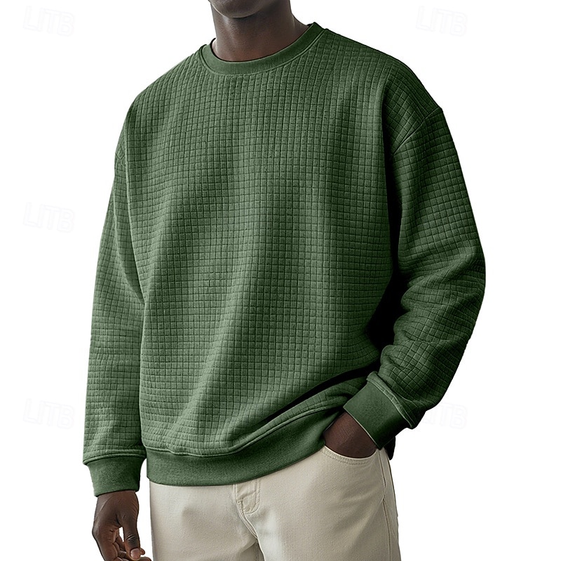 Homens Moletom Moletom Waffle Estacionar Cinza Claro Gola Redonda Tecido Textura Casual Diário Desportos e Ar livre Roupa de rua Legal Roupa de Esporte Primavera & Outono Roupa Moletons Moletons de 2026 por $24.99 –P9