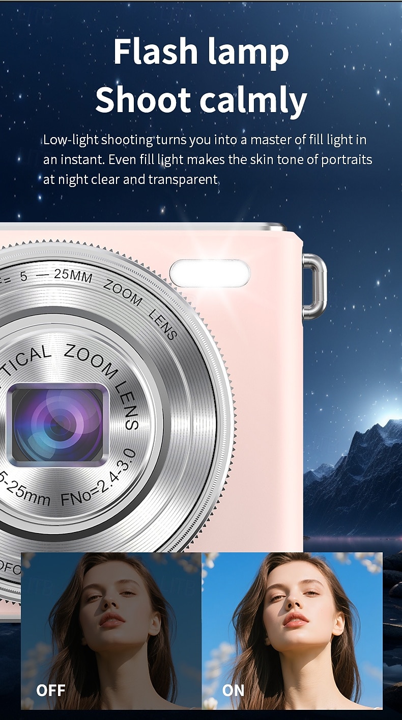 Uusi 4k fhd -digikamera 64 gigatavun muistikortilla vuodelta 2025, kompakti, pieni ja edullinen ladattava valokuvauskamera, 64 megapikselin automaattitarkennuskamera, erittäin sopiva aloitteleville 2026 - $117.99 –P13