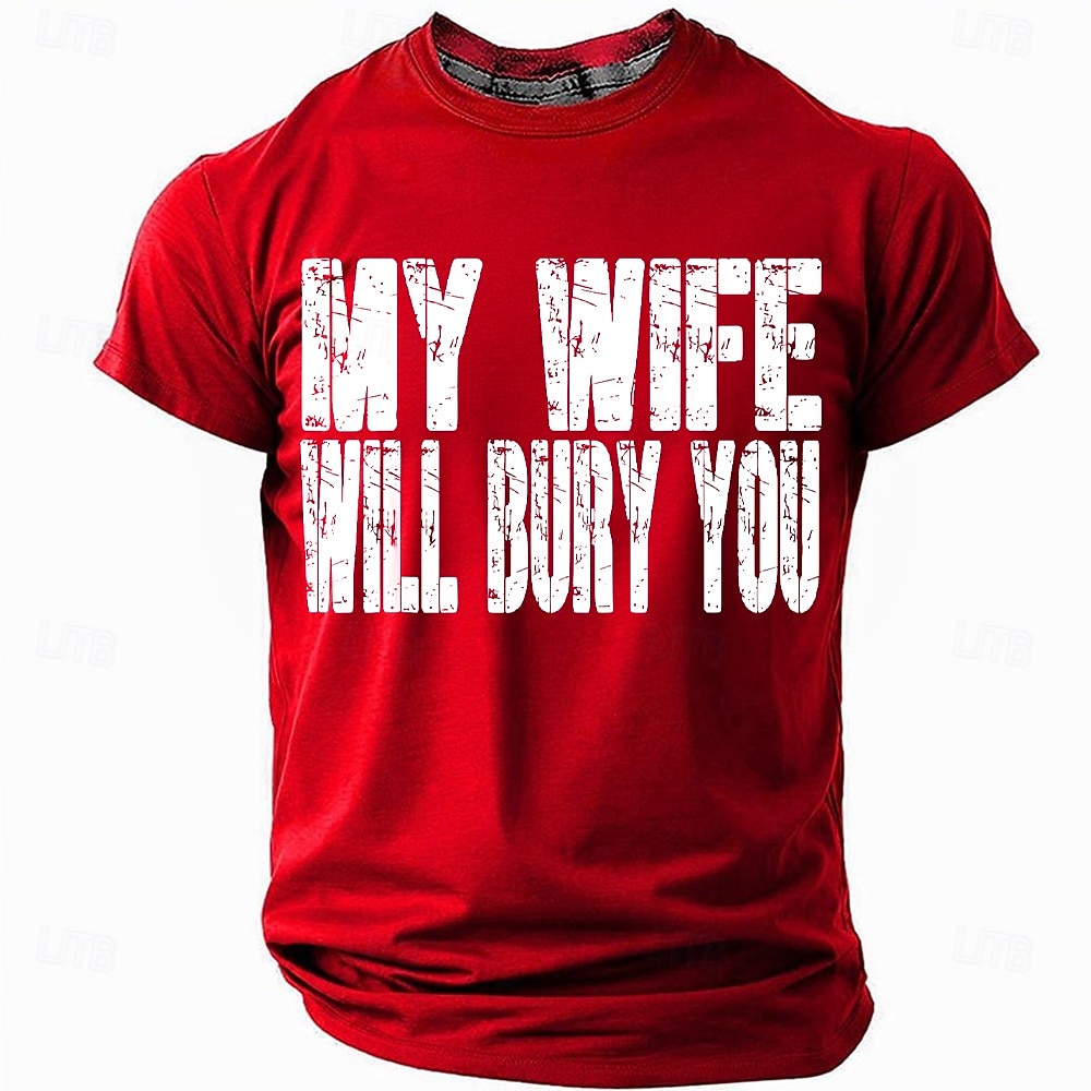 Tricou amuzant cu soțul meu, soția mea te va îngropa, tricou pentru bărbați, idee de cadou sarcastic cu umor de căsătorie pentru soț, tată, iubit 2025 - $19.99 –P1