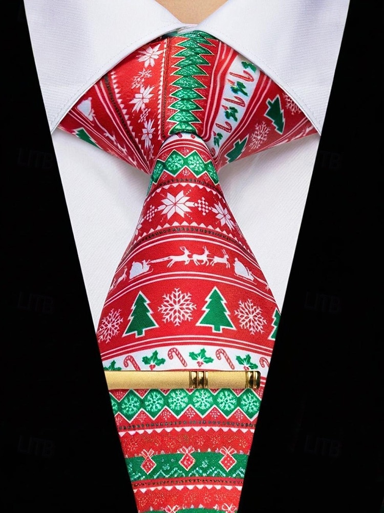 Cravates de Noël pour hommes – cravates de vacances amusantes et festives avec Père Noël, rennes, arbres et flocons de neige, parfaites pour les fêtes de Noël, les cadeaux et les célébrations saisonnières de 2026 ? $11.99 –P4