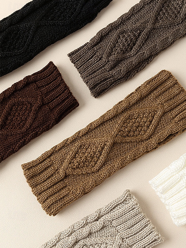 Gestrickte fingerlose Handschuhe für Damen, kuschelige Winter-Handwärmer mit Zopfmuster, stylische Weihnachtsgeschenk-Accessoires für Damen 2025 - $7.99 –P6