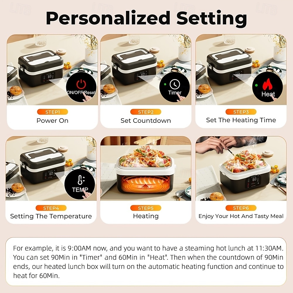 Portable Electric/cold Lunch Box -304 Stainless Steel Insulation and Cooling Suitable for Offices Camping Picnics - Compact Insulated Lunch Box (no Need To Add Water) Insulated Lunch Box Men's Lu 2026 - $207.59 –P1
