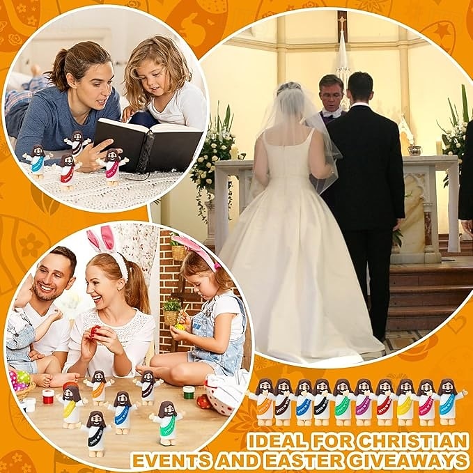50/100 stk små jesusfigurer, mini jesusfigurer i bulk påskegave små statuer til påskeeggfyll flerfargede små jesusfigurer, miniatyrfigurer til å gjemme 2026 - $21.99 –P8