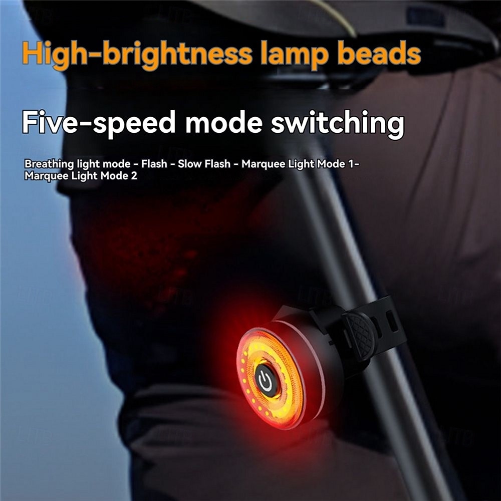 USB-uppladdningsbart cykelbakljus automatisk sensor bakljus cykelutrustning cykeltillbehör vattentät bromsvarning racercykeltillbehör 2026 - $28.99 –P3