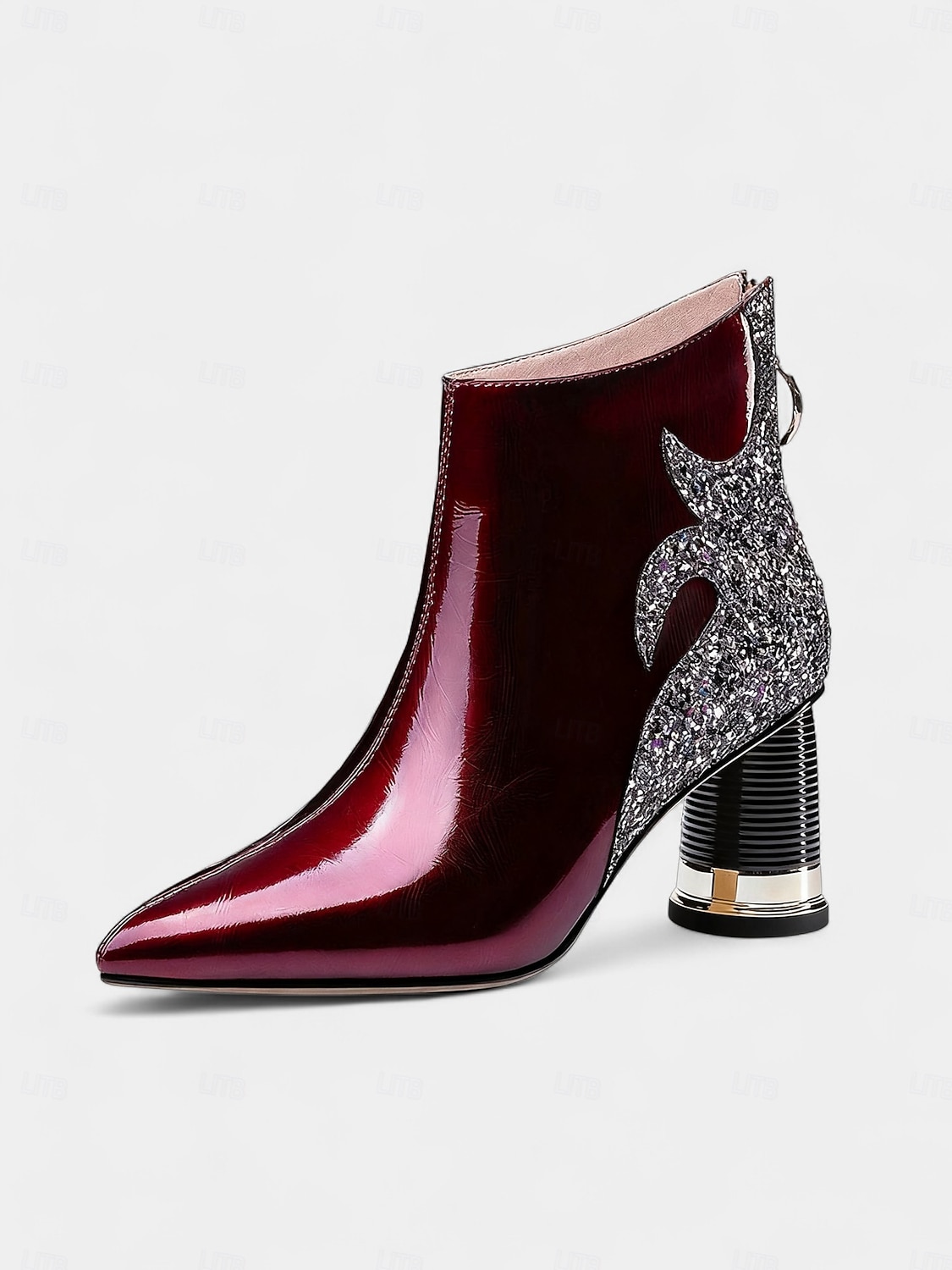 Bottes Hautes En Cuir Verni Pour Femme, Bottes élégantes à