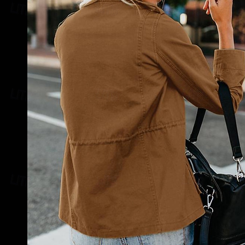 Pentru femei Palton de iarnă Jachetă Sacou Comfortabil Fermoar Buzunar Casual Simplu Vacanță Casual Purtare Zilnică Ieșire Regulat Guler de stand Fit regulat Manșon Lung Îmbrăcăminte exterioară Negru 2026 - $45.99 –P5