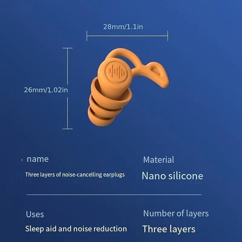 Újrahasználható szilikon füldugók Zajcsökkentő alváshoz füldugók Kényelmes, puha hallásvédelem horkoláshoz, úszáshoz és csendes éjszakai pihenéshez 2026 - $10.49 –P5