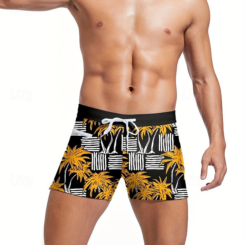 Hombre Bañador Natación Corto Bañadores Pantalones Bañadores de traje de baño Impreso Correa Eslático Transpirable Prendas de abajo Surf Bikini Buceo Verano 2026 - $10.49 –P3