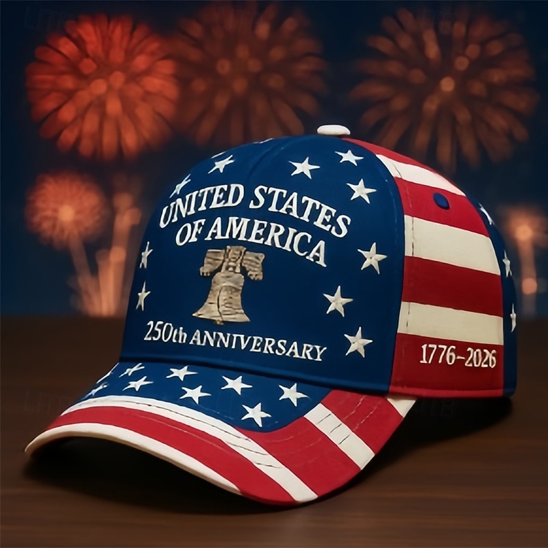Férfi Egyesült Államok 250. évfordulós kalapja Baseball sapka Szalmakalap Kamionos kalap Kék Poliészter Nyomtatott Hazafias Divat Alkalmi Utca Napi Amerikai amerikai zászló Állítható Fényvéd 2026 - $15.49 –P3