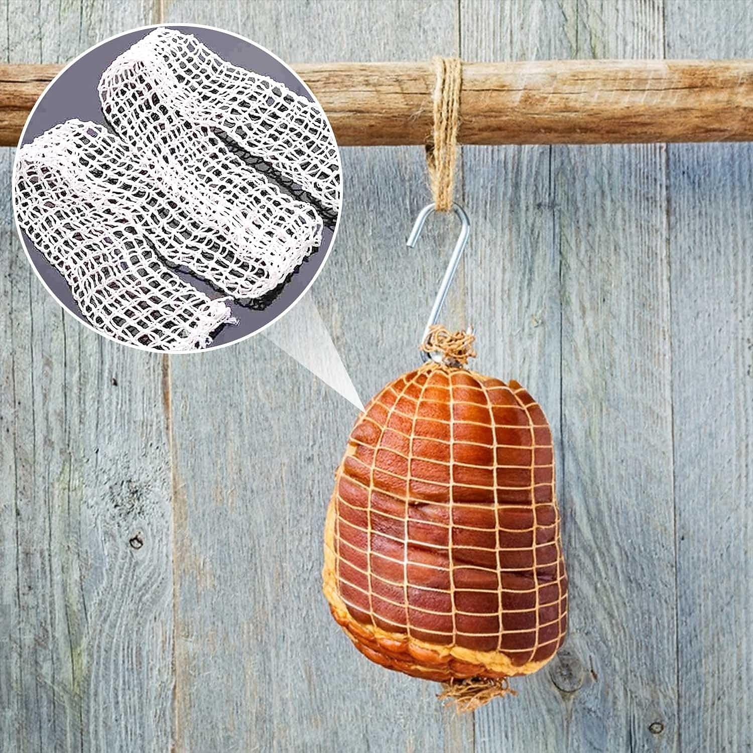 2026年 ハムネット ホワイト 3メートル ロール ローストネット 綿糸 肉ネット 伸縮性 ルーラデネット 調理アクセサリー 肉ネットロール 収納用 吊り下げ ベーキング 調理 ハム 肉 ソーセージ  コレクション – $11.99 –P5