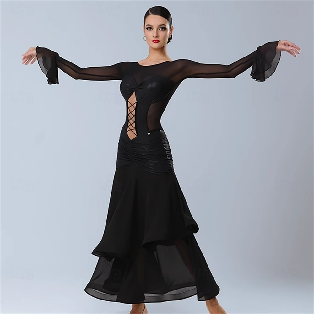 knee length dresses for ladies Sequin Tassels Latin Dance Dresses main image 0